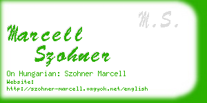 marcell szohner business card